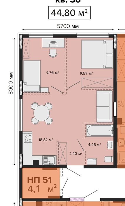 Квартира на Софіївська Борщагівка в Київ, ID 321286, фото №1