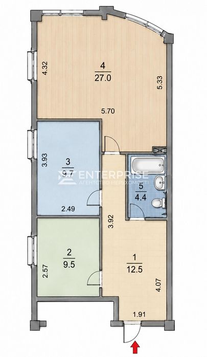 Квартира на вул. Дмитра Луценка, 2В в Київ, ID 320921, фото №2
