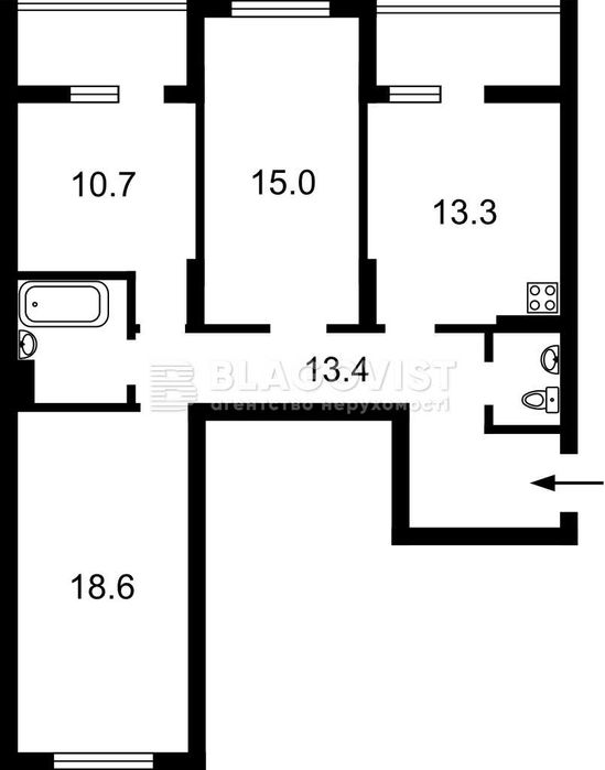 Квартира на вул. Каховська, 62а в Києві, ID 320633, фото №7