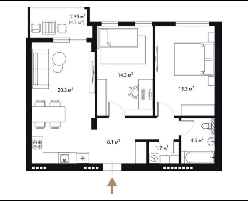 Квартира на ЖК Grand Hills в Ужгород, ID 316654, фото №4