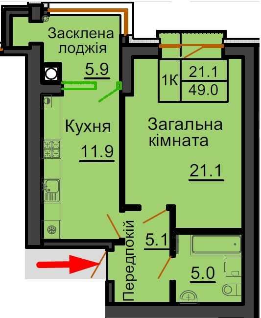 Квартира на Софіївська Борщагівка в Київ, ID 318847, фото №2