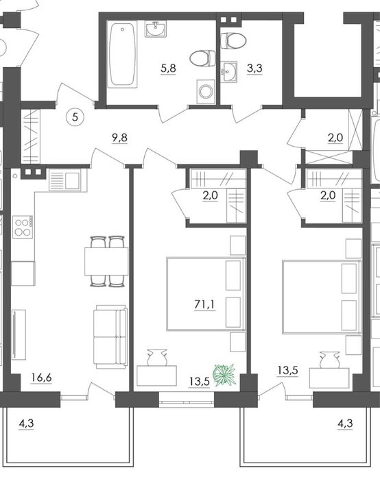 Квартира на Дом на мещанской в Одеса, ID 318797, фото №2