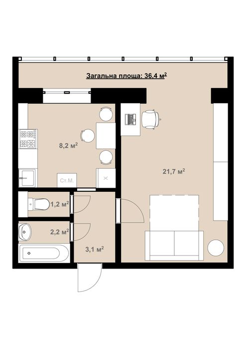 Квартира на просп. Оболонський, 5 в Київ, ID 317372, фото №1