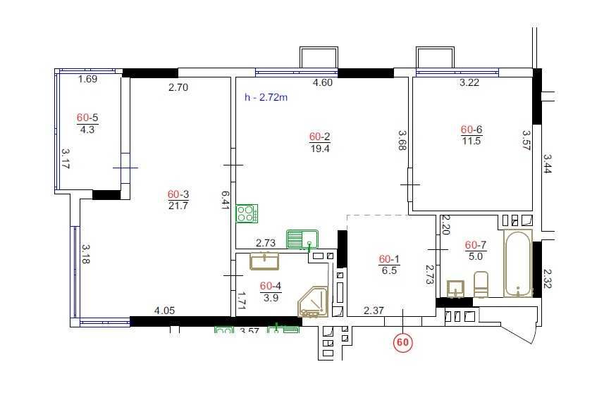 Квартира на вул. Олександра Олеся, 13 в Київ, ID 326768, фото №1