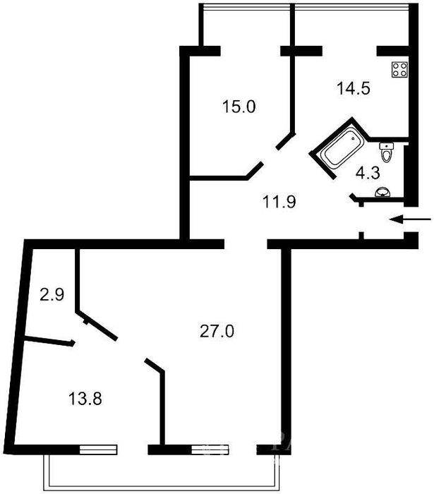Квартира на вул. Велика Житомирська, 14 в Києві, ID 327850, фото №7