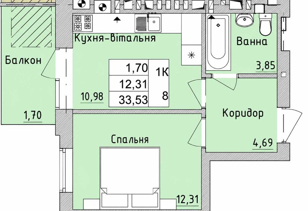 Квартира на вул. Ірпінь в Київ, ID 329729, фото №4