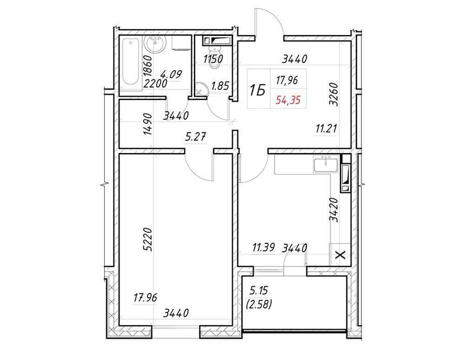 Квартира на вул. Електротехнічна, 43 в Київ, ID 330162, фото №2