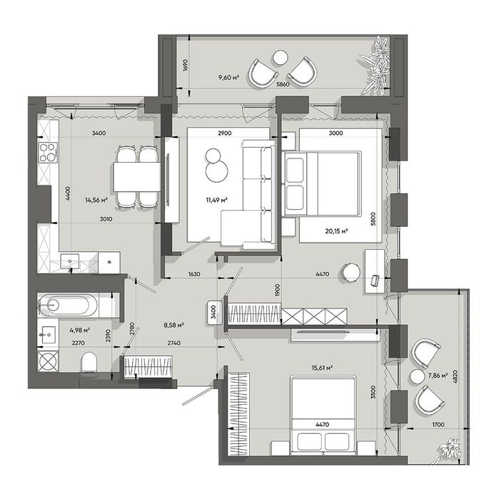 Квартира на вул. Джона Леннона в Львів, ID 332911, фото №2