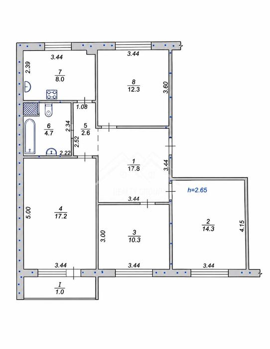 Квартира на Хофманн-Макулан в Кривому Розі, ID 334042, фото №17