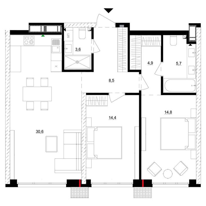 Квартира на ЖК Русанівська гавань в Київ, ID 334830, фото №2