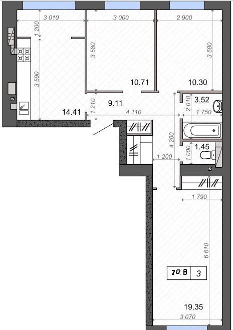 Квартира на ЖК Нові Метри Парк в Києві, ID 336220, фото №13