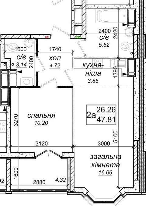 Квартира на ЖК «Одеський бульвар» в Київ, ID 336477, фото №2