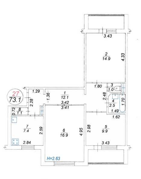 Квартира на вул. Вітянська, 8 в Києві, ID 338596, фото №20