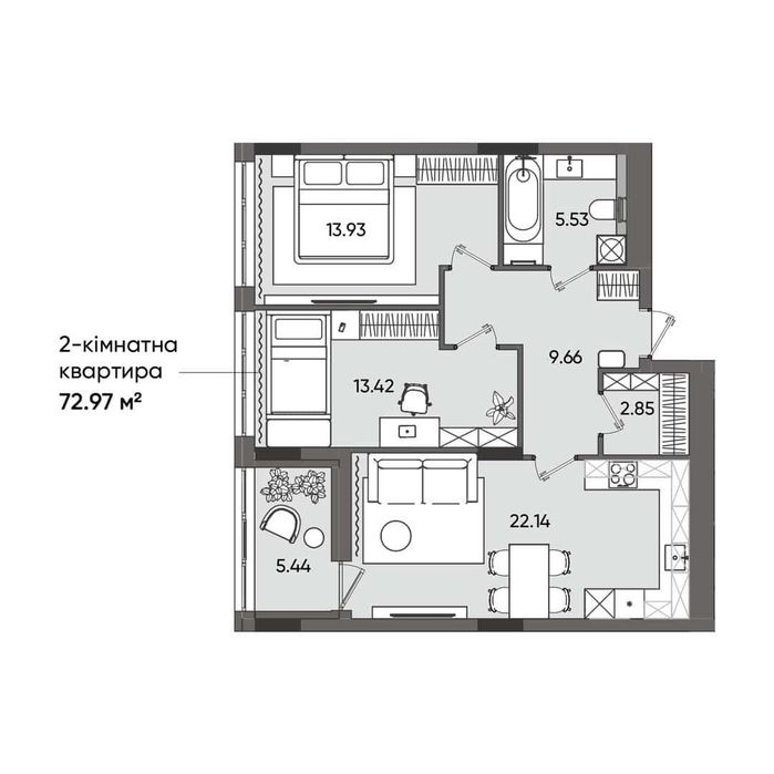 Квартира на вул. Пластова, 4 в Львів, ID 339125, фото №2