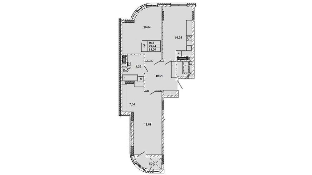 Квартира на вул. Миколайчука, 38 в Львові, ID 341727, фото №6