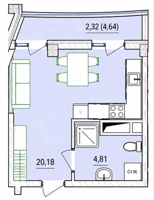 Квартира на Unity Towers в Одесі, ID 342017, фото №5