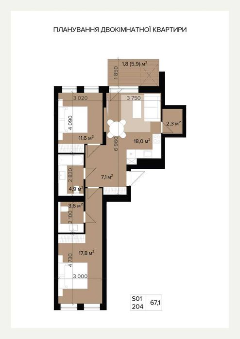 Квартира на Нові Метри Некст в Києві, ID 348279, фото №7