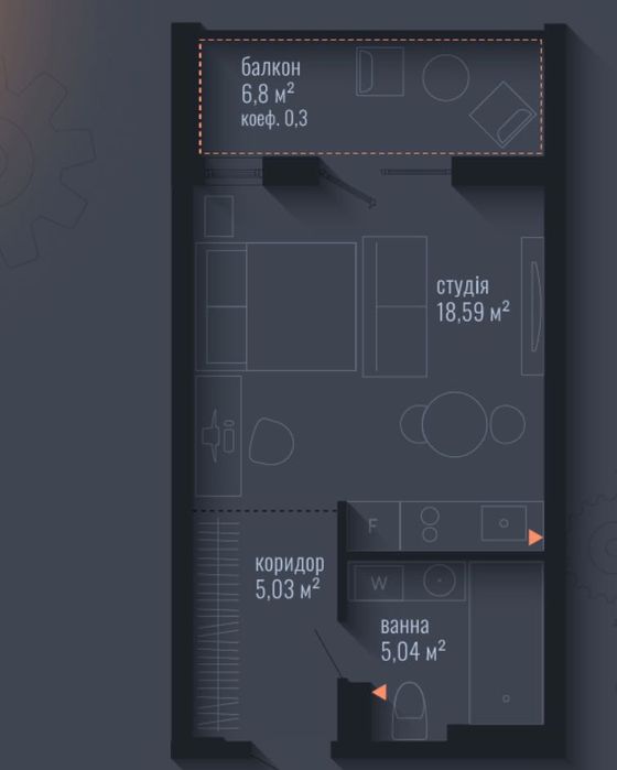 Квартира на ЖК Brooklyn, ID 348435, фото №1