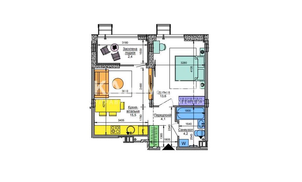 Квартира на вул. Братів Шеметів, 10/8 в Київ, ID 349373, фото №2