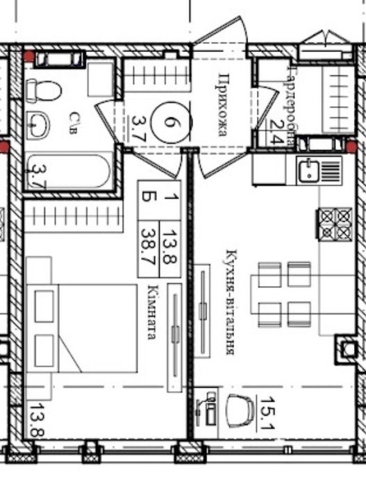 Квартира на вул. Володимирська, 36А в Києві, ID 349496, фото №15