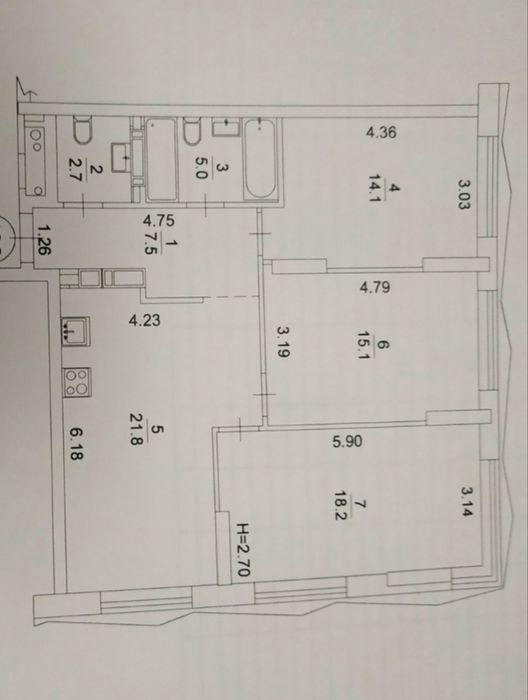 Квартира на вул. Князя Романа Мстиславича, 22 в Києві, ID 349870, фото №12