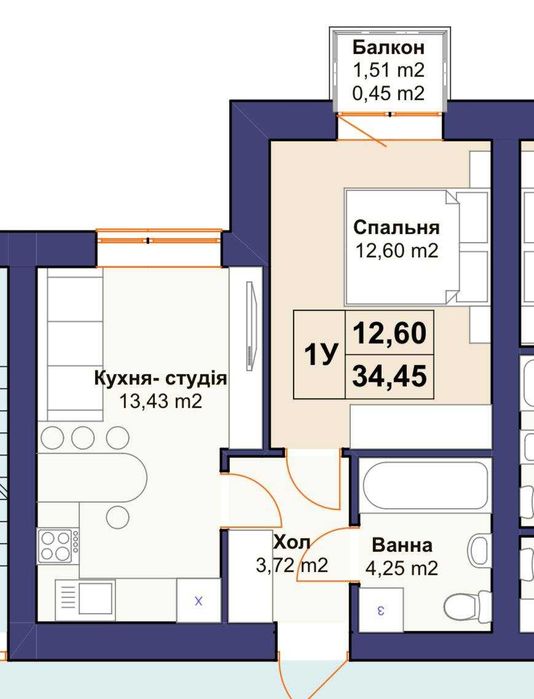 Квартира на Новий житловий комплекс в Київ, ID 353375, фото №2