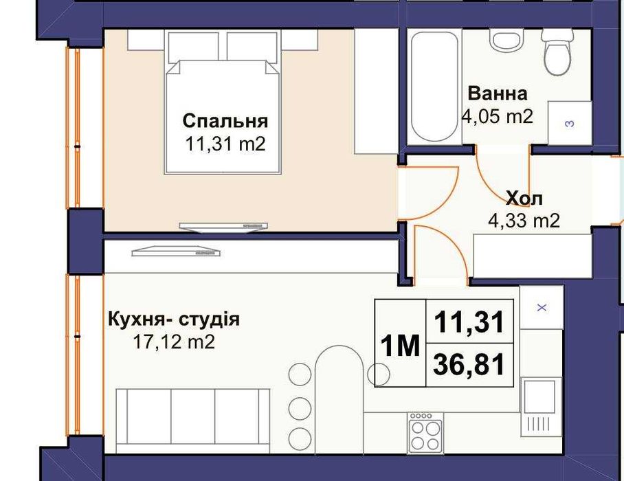 Квартира на Буча в Київ, ID 353373, фото №1