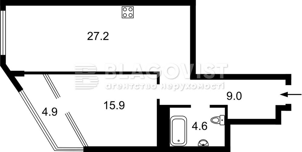 Квартира на вул. Зарічна, 7 в Київ, ID 353435, фото №2