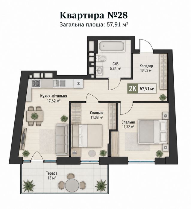 Квартира на вул. Пилипа Орлика в Львові, ID 353817, фото №24