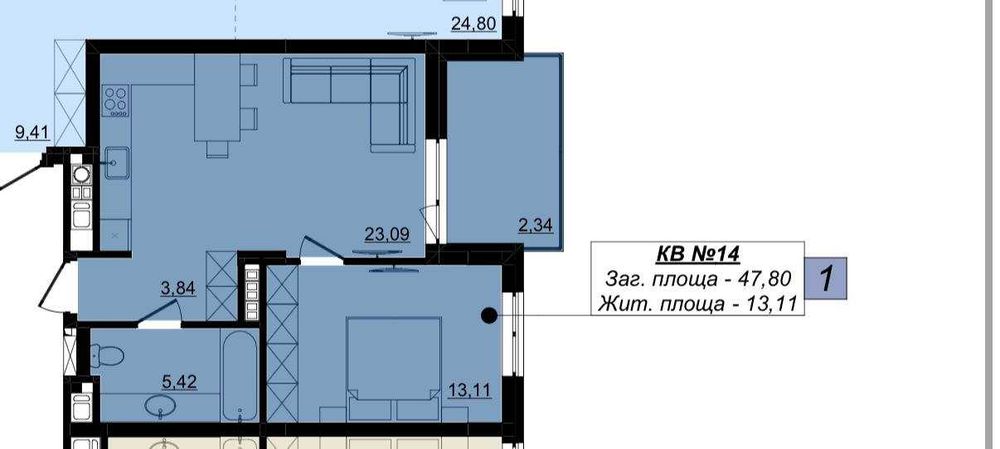 Квартира на ЖК Residence Twenty-Two в Львів, ID 354946, фото №2