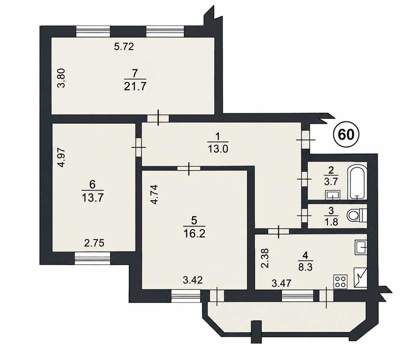 Квартира на вул. Кирилівська, 12 в Києві, ID 355510, фото №12