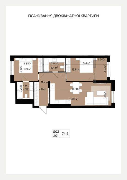 Квартира на Нові Метри Некст в Київ, ID 356816, фото №3