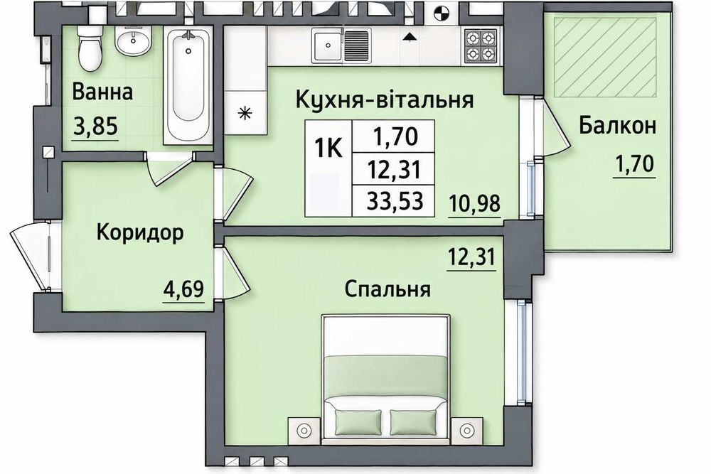 Квартира на ЖК Burgundia 3 в Київ, ID 358111, фото №2