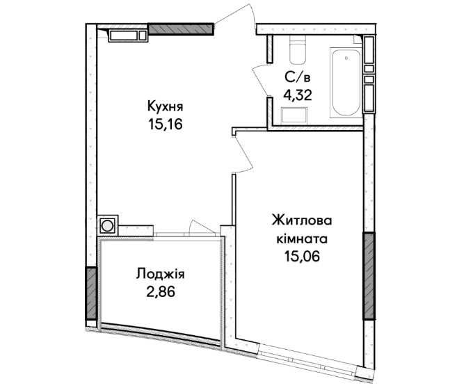 Квартира на вул. Ольги Кобилянської, 1В в Києві, ID 357824, фото №8