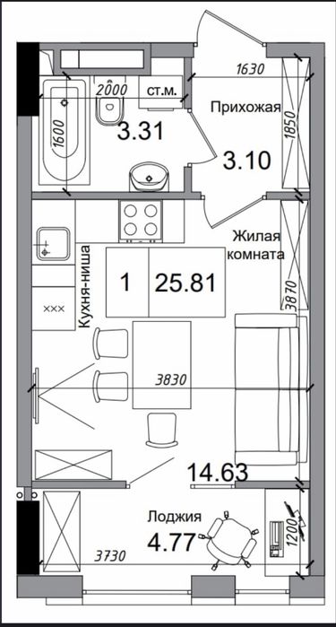 Купити квартиру за адресою ЖК Artville на Findly.com.ua Квартира на ЖК Artville, ID 360208, фото №1
