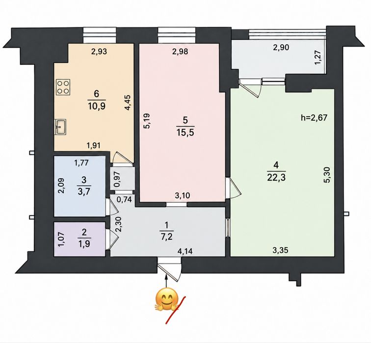 Квартира на ЖК «Крила» в Луцьку, ID 360685, фото №2