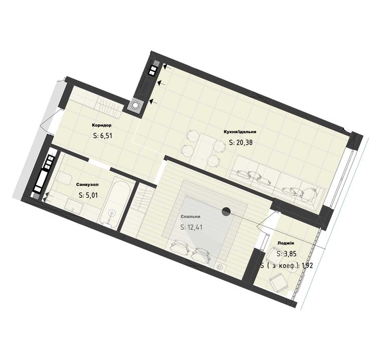 Квартира на вул. Брюховицька, 35 в Львові, ID 361464, фото №2