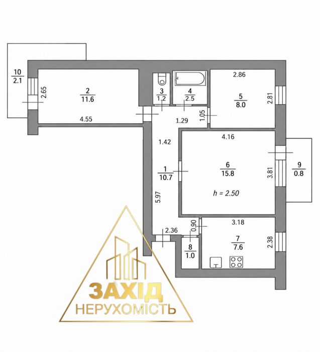 Квартира на бульв. Івана Газюка в Луцьку, ID 363964, фото №5