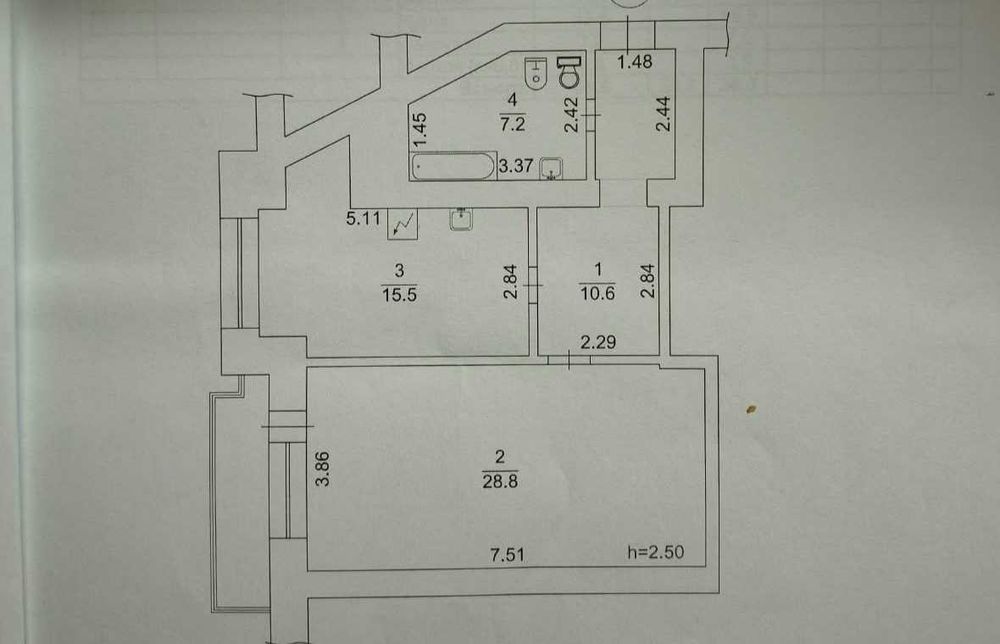 Квартира на вул. Бажана, 30 в Києві, ID 366947, фото №2