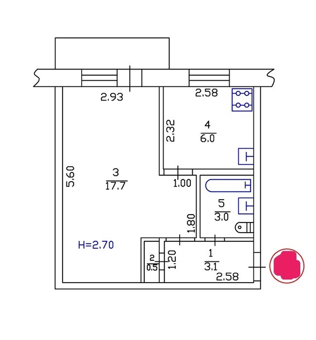 Квартира на просп. Берестейський, 9/47 в Києві, ID 382259, фото №2