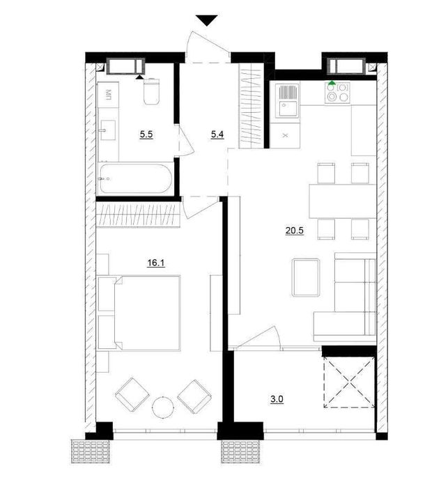 Квартира на вул. Микільсько-Слобідська, 12 в Києві, ID 372313, фото №2