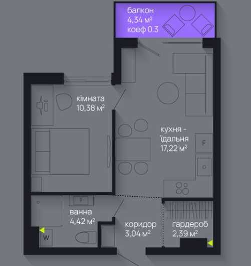 Квартира на ЖК Manhattan UP, ID 372745, фото №1
