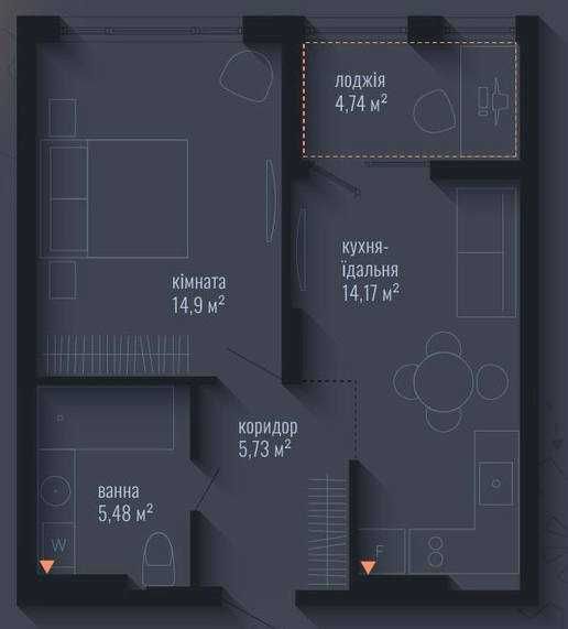 Квартира на ЖК Brooklyn в Івано-Франківську, ID 373830, фото №2