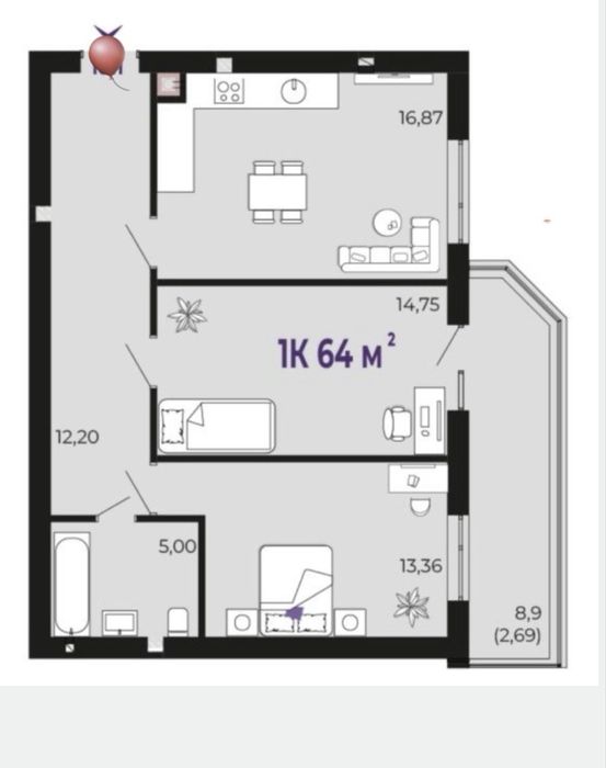 Квартира — с. Крихівці в Івано-Франківську, ID 376674, фото №5