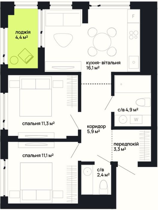 Купити квартиру за адресою ЖК Blago на Findly.com.ua Квартира на ЖК Blago, ID 375685, фото №1