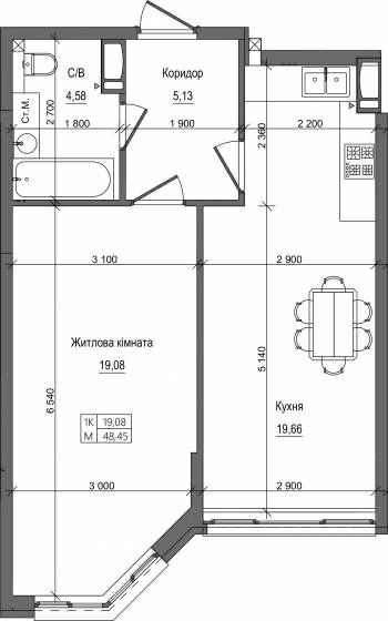Квартира на вул. Симона Петлюри, 28а в Києві, ID 376803, фото №14