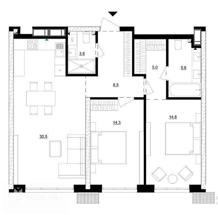 Квартира на вул. Микільсько-Слобідська, 12 в Києві, ID 380822, фото №2