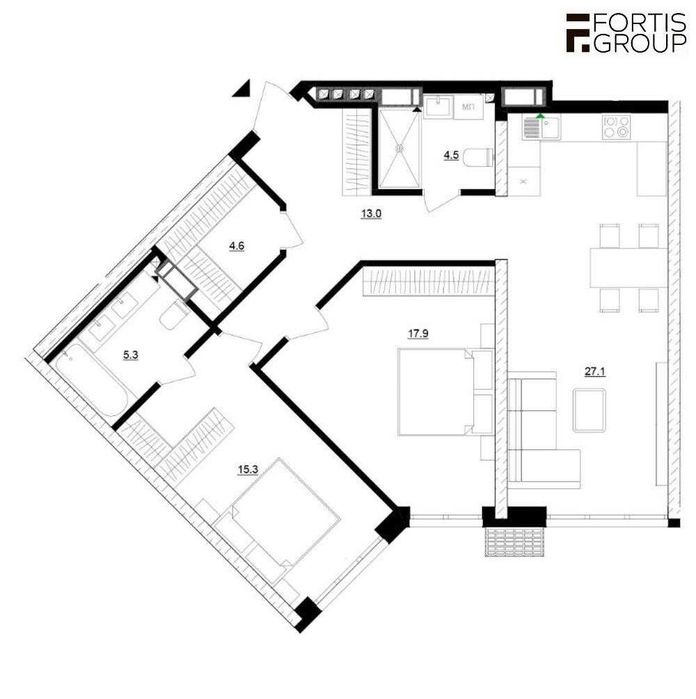 Квартира на ЖК Русанівська Гавань в Києві, ID 382658, фото №2
