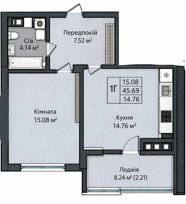 Квартира на ЖК Manhattan UP в Івано-Франківську, ID 383200, фото №20