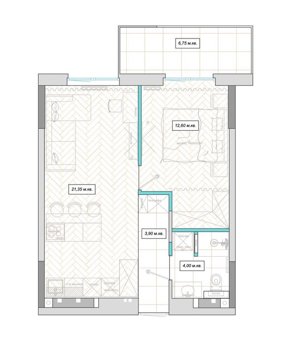 Квартира на Boston Creative House в Києві, ID 384361, фото №5